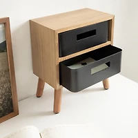 Uniek DesignOvations Saffron Tabletop Storage with Removable Drawers, Natural/Black