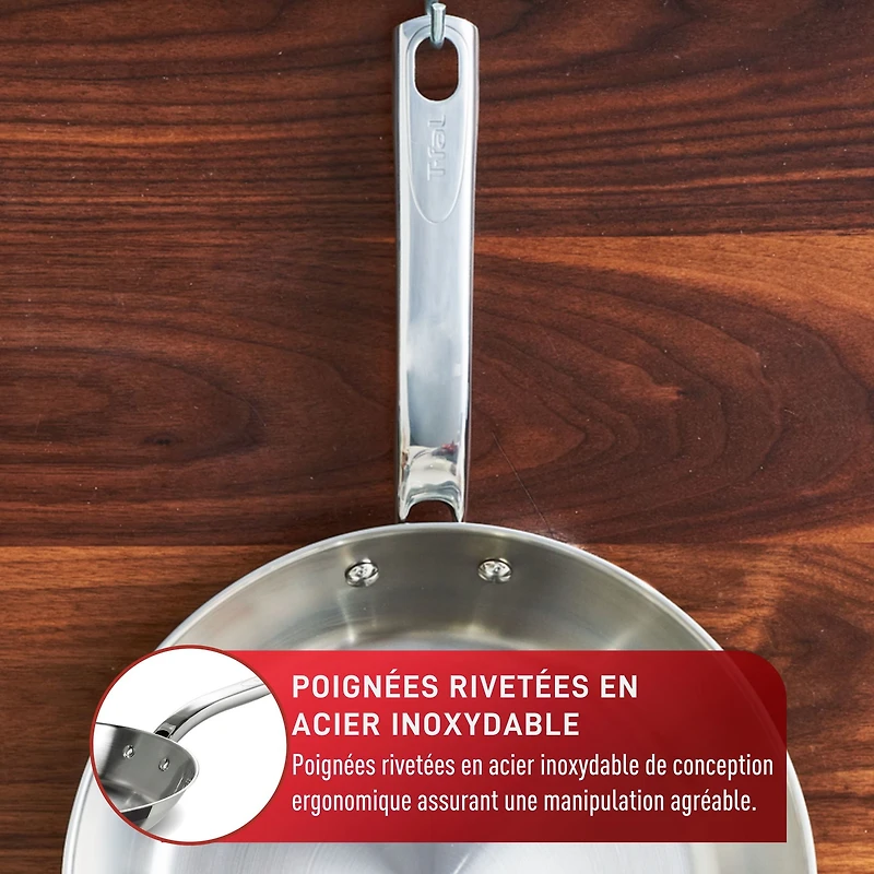 T-fal Acier inoxydable, Poêle à frire de 20 cm / 8 po