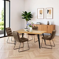 Ensemble de salle à manger 5 pièces Homy Casa - Table rectangulaire et 4 chaises industrielles pour 4 personnes