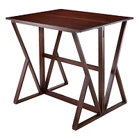 Winsome Harrington 3-Piece Drop Leaf High Table, 2 - 24" Cushion Saddle Seat Stools - 94345