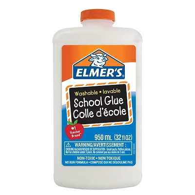 Elmer's Washable School Glue, White, Great for Making Slime