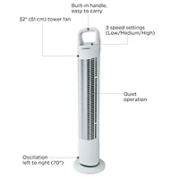 WESTINGHOUSE 32" VENTILATEUR VERTICAL OSCILLANT
