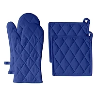 Fabstyles Solo Waffle Cotton Oven Mitt & Pot Holder Set of 4