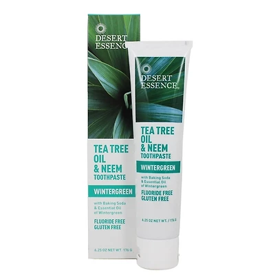 Desert Essence - Toothpaste Natural Tea Tree Oil & Neem with Baking Soda Wintergreen - 6.25 fl. oz.