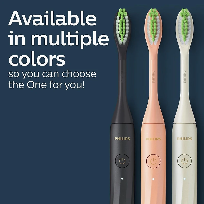 Philips One by Sonicare Rechargeable Toothbrush, Black, HY1200/06, One up your brushing