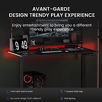 GTRACING hauteur réglable RVB électrique assis ou Stand bureau d’ordinateur avec lumières LED pour adultes , noir Contrôles Bluetooth/app, réglable en hauteur