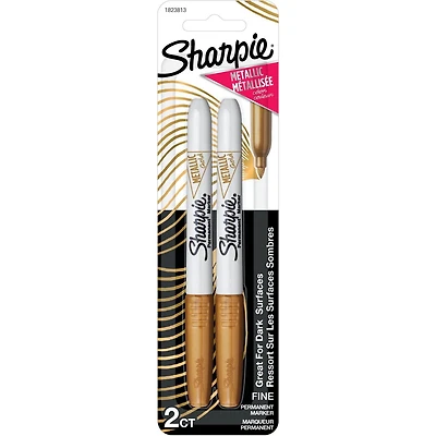 Sharpie Metallic Permanent Markers, Fine Point, Gold