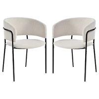 Noble House - Chaise d'appoint moderne HORIZON à pieds inclinés Pieds réglables (beige)