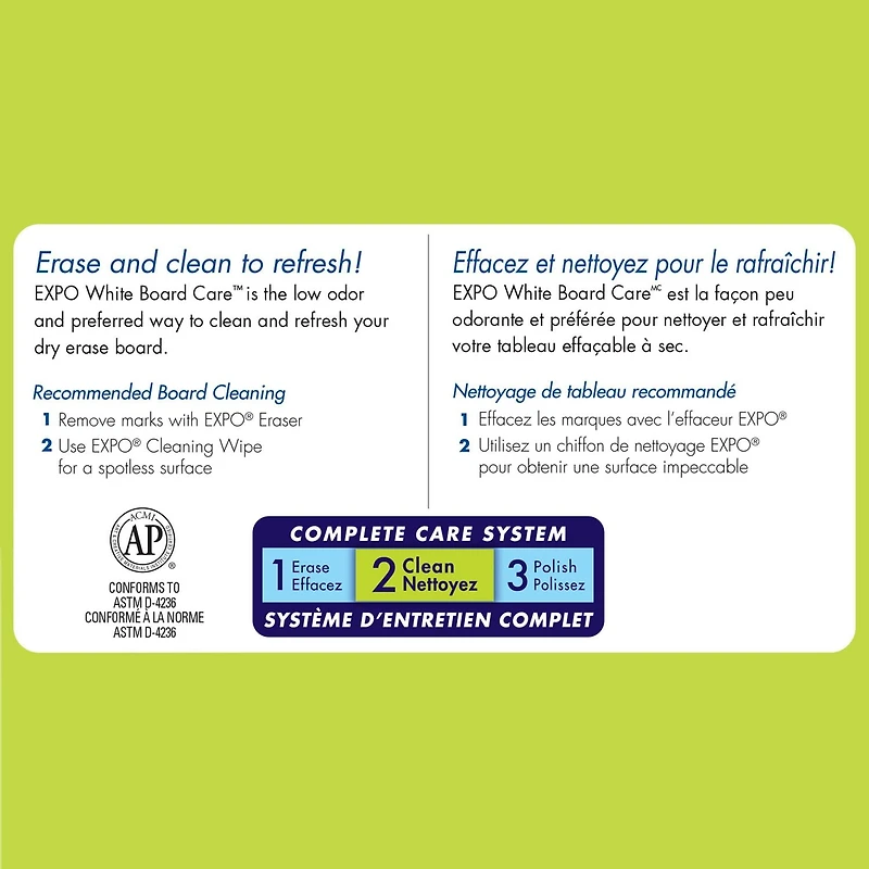 Lingettes pour effaçage à sec EXPO pour tableaux blancs