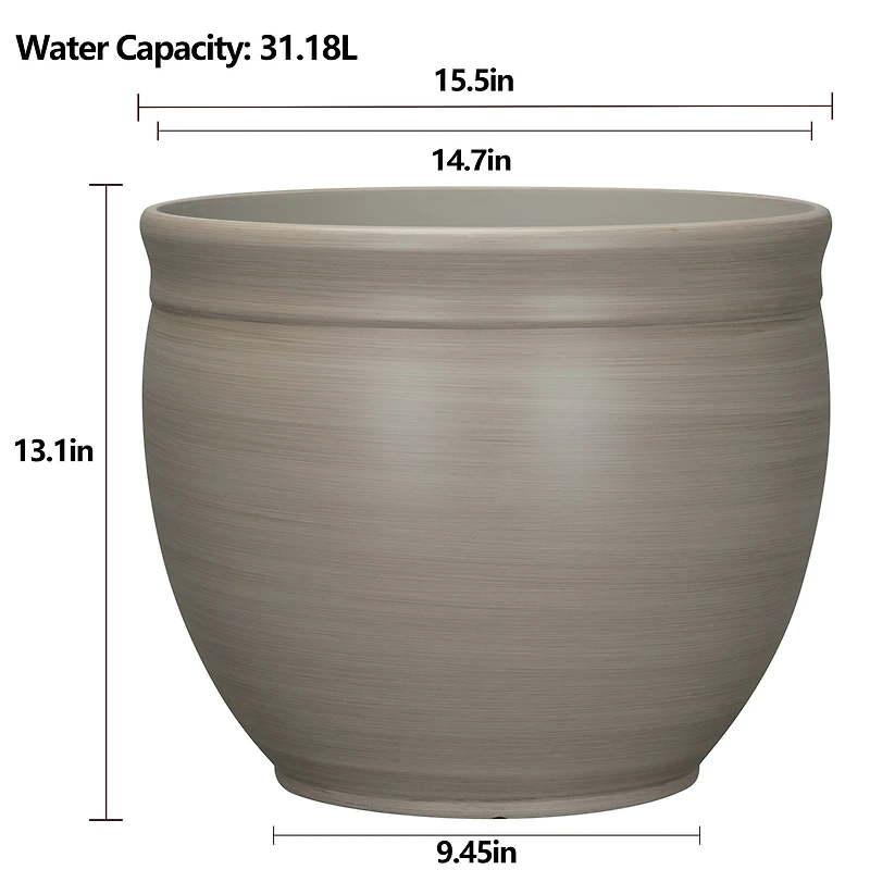 Jardinière en Résine Mainstays 15,5 pouces, Gris Bouleau