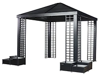 Sojag Havana Rustproof Aluminum Frame Gazebo With 6 Insulated Planters, Galvanized Steel Roof for Maximum Protection, 10' x 10'