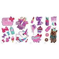 JOJO SIWA CUTE AND CONFIDENT PEEL AND STICK WALL DECALS W/GLITTER