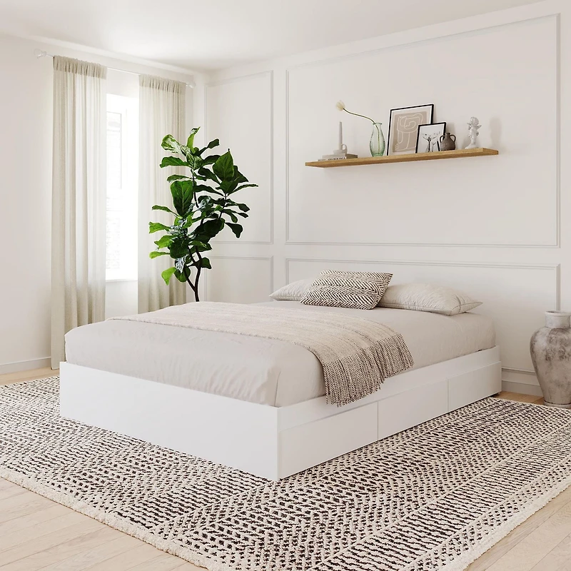 Nexera Aura 3 Drawer White Bed