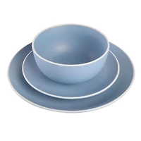 Tia Mowry Service de vaisselle en grès 12 pièces Bleu