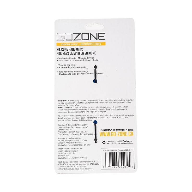 GoZone 2-Pack Hand Strength Rings – Blue/Orange, Made from durable silicone