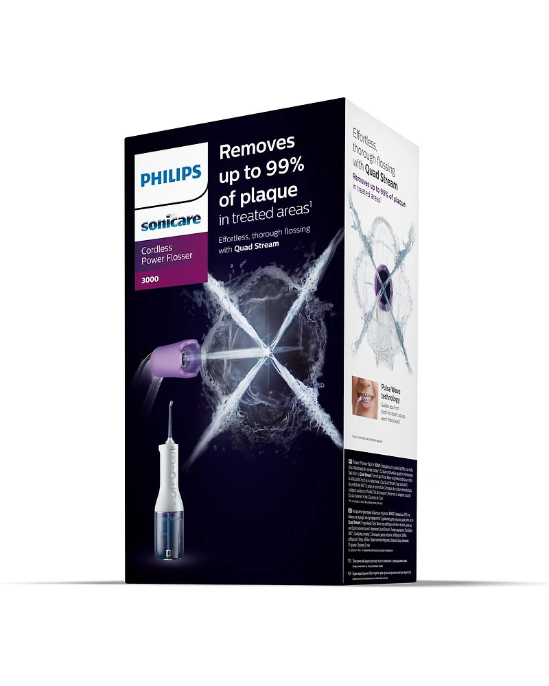 Philips Sonicare Power Flosser 3000 sans fil, irrigateur buccal, blanc, HX3806/21CN Philips Sonicare Power Flosser 3000 sans fil