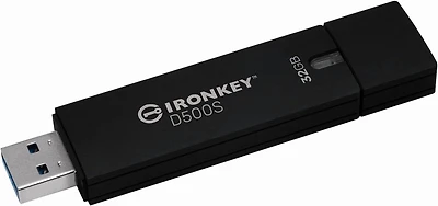 Kingston Ironkey D500S Clé USB cryptée 32 Go | Double partition cachée | FIPS 140-3 niveau 3 | XTS-AES 256 bits | Protection BadUSB et Brute Force | Option multi-broches | IKD500S/32 Go