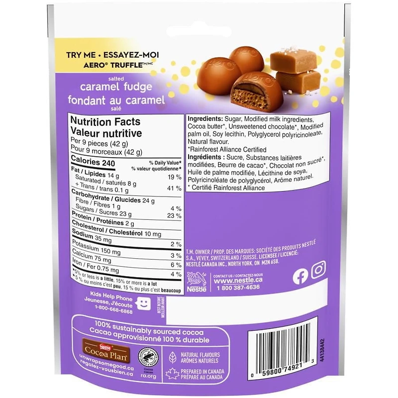 Sachet AERO Truffle Barre Nanaimo, 135 g