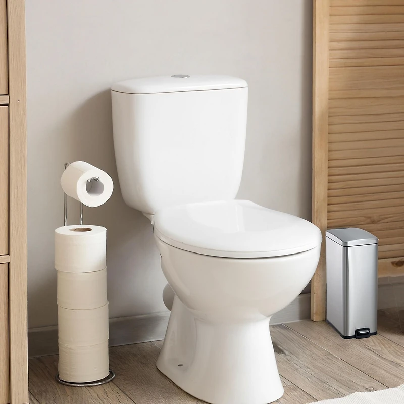 Hometrends 15 Liter Stainless Steel Hands Free Step Pedal Bathroom Trash Can, HomeTrends 15 Liter Trash Can