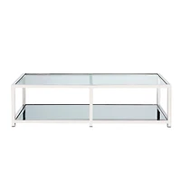 Home Gear Coffee table Silver Square Base Mirror shelf