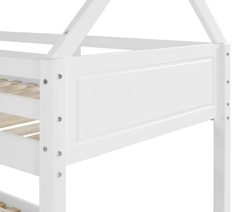 Christianne lit maison superposé double, Blanc
