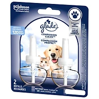 Glade PET Plugins® Air Freshener Oil Refill, Companion Clean™, 2 Refills