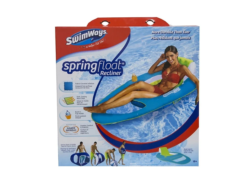 Spring Float® Light Blue/Green Recliner