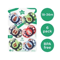 Sucettes de la gamme Fun Style de Tommee Tippee (18-36m, 6 pièces)
