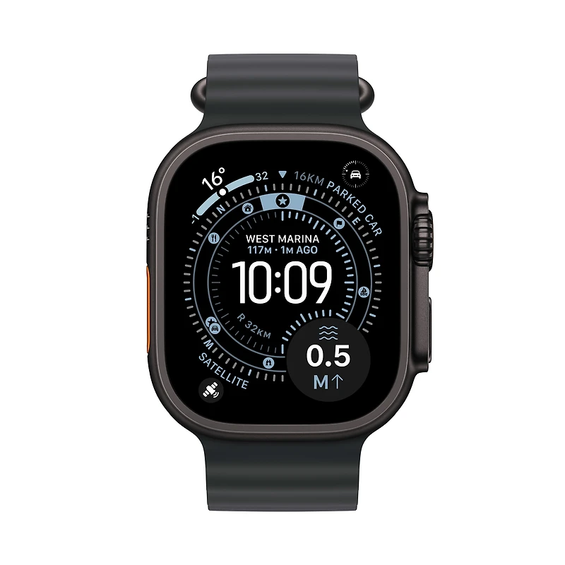 Apple Watch Ultra 3 GPS + Cellular - Boîtier 49 mm en titane noir Bracelet Océan noir