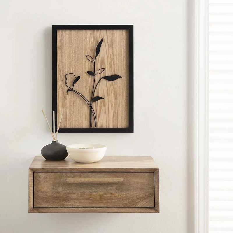 hometrends Floral Framed Wire Art