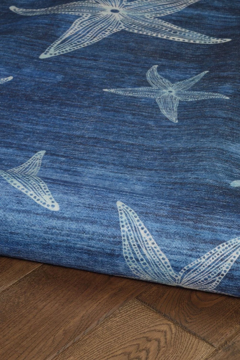 Outdoor Washable Boca Blue 5' x 7' Area Rug