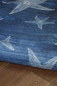 Outdoor Washable Boca Blue 5' x 7' Area Rug