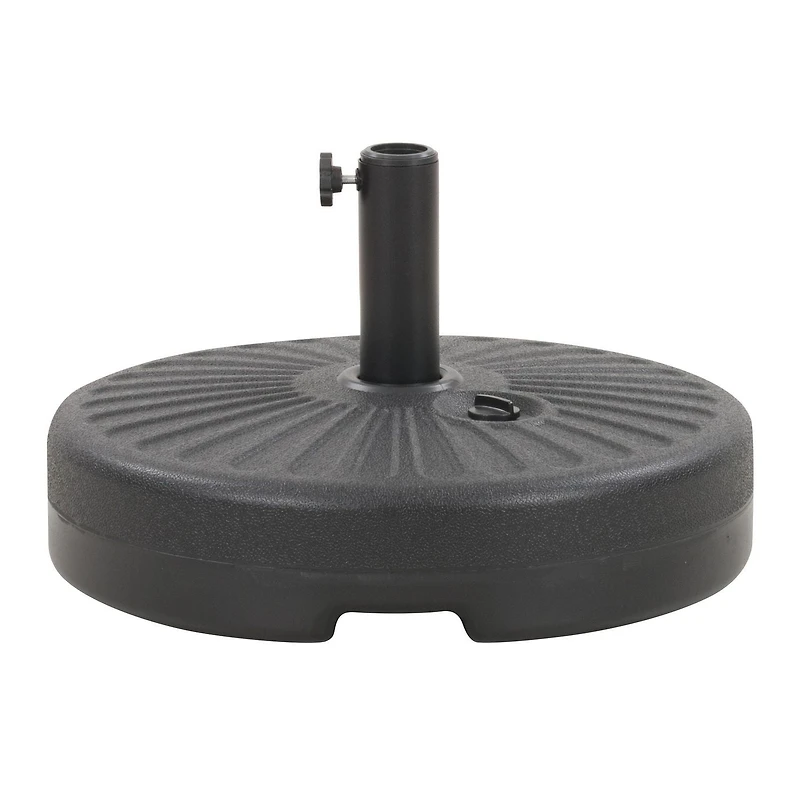 CorLiving Parasol de jardin rond de 3 m avec rabats latéraux, structure en acier et base ronde remplissable