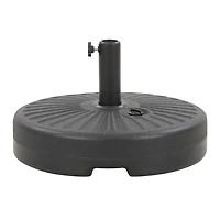 CorLiving Parasol de jardin rond de 3 m avec rabats latéraux, structure en acier et base ronde remplissable