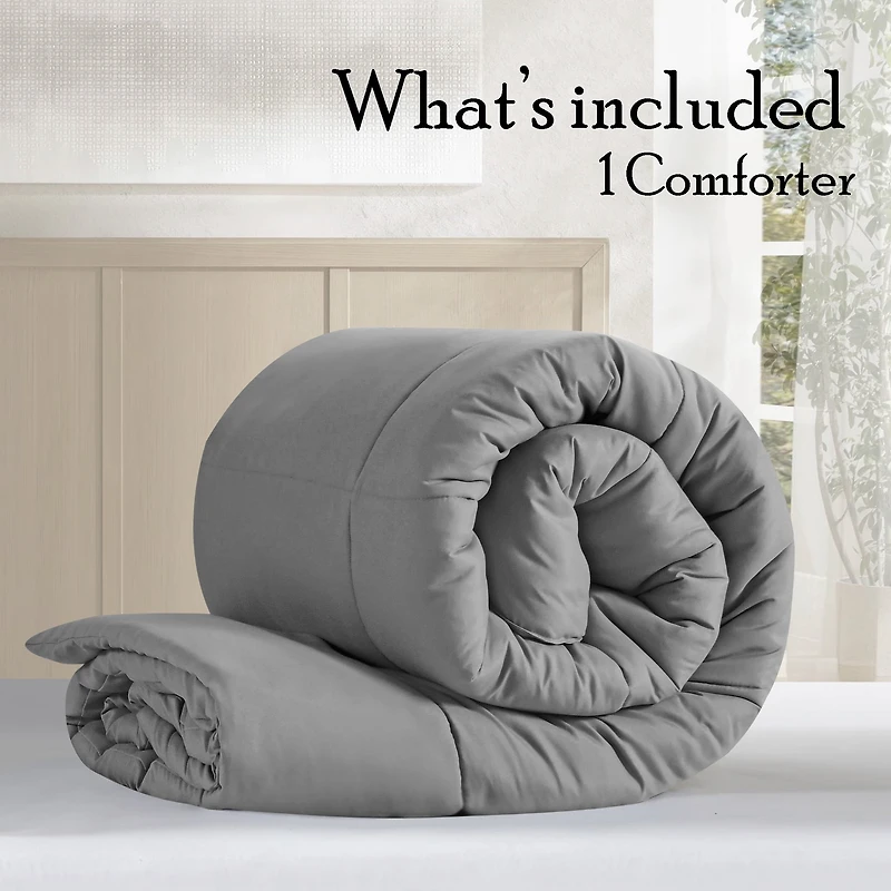 Couette Synthétique à Garnissage Élevé Swift Home, Literie Ultra Douce Toutes Saisons Hypoallergénique, Simple, Gris Clair