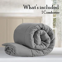 Couette Synthétique à Garnissage Élevé Swift Home, Literie Ultra Douce Toutes Saisons Hypoallergénique, Simple, Gris Clair