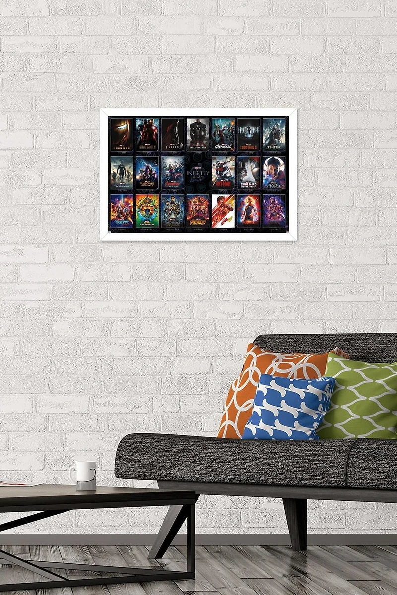 Marvel Avengers: The Infinity Saga - One Sheet Grid Wall Poster, 22.375" x 34" Framed