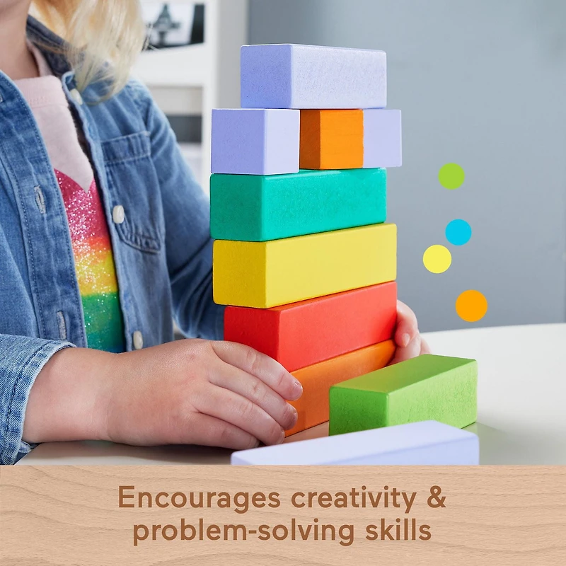 Fisher-Price Blocs à empiler en bois, 65 éléments en bois