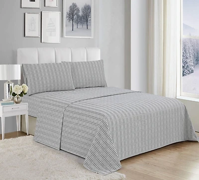 Snow Cap 4 Piece Cotton Flannel Sheet Set
