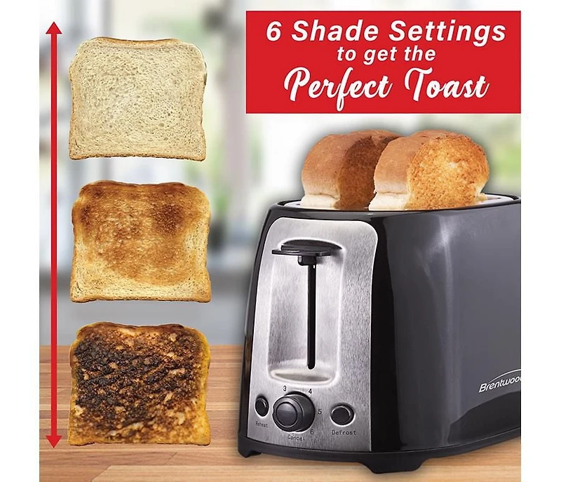 Brentwood 2-Slice Toaster, Black