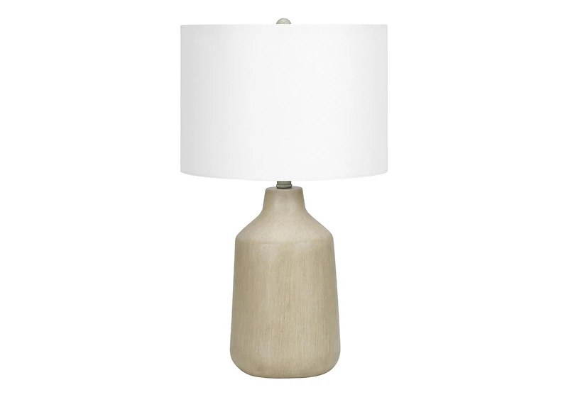 Monarch Specialties Lighting, 24"h, Table Lamp, Beige Concrete, Ivory / Cream Shade, Contemporary