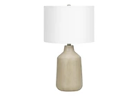 Monarch Specialties Lighting, 24"h, Table Lamp, Beige Concrete, Ivory / Cream Shade, Contemporary