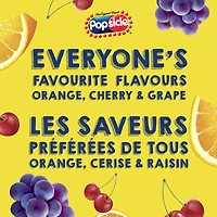 Pops glacés Popsicle Orange, Cerise et Raisin Faible en Sucre 18 x 48 mL