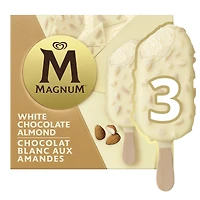 Magnum White Chocolate Almond Ice Cream Bar, 3 x 85 mL