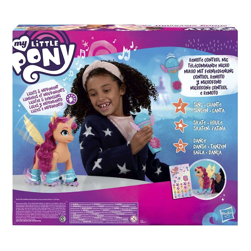 My Little Pony: A New Generation Sunny Starscout en rollers, jouet interactif de 22,5 cm avec télécommande, 50 réactions, lumières