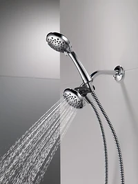 Ensemble combiné de douchette et pomme de douche 3.75 po à 3-réglages en Chrome Ensemble combiné de douchette et pomme de douche 3.75 po à 3-réglages en Chrome