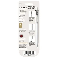 uni® one Stylos gel rétractables, pointe moyenne (0,7 mm), encre bleue, paquet de 3 uni one Stylos gel, Noir 3pk