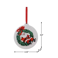 Mr. Christmas 4" Vintage Ceramic Santa Ornament, White, Christmas ornament