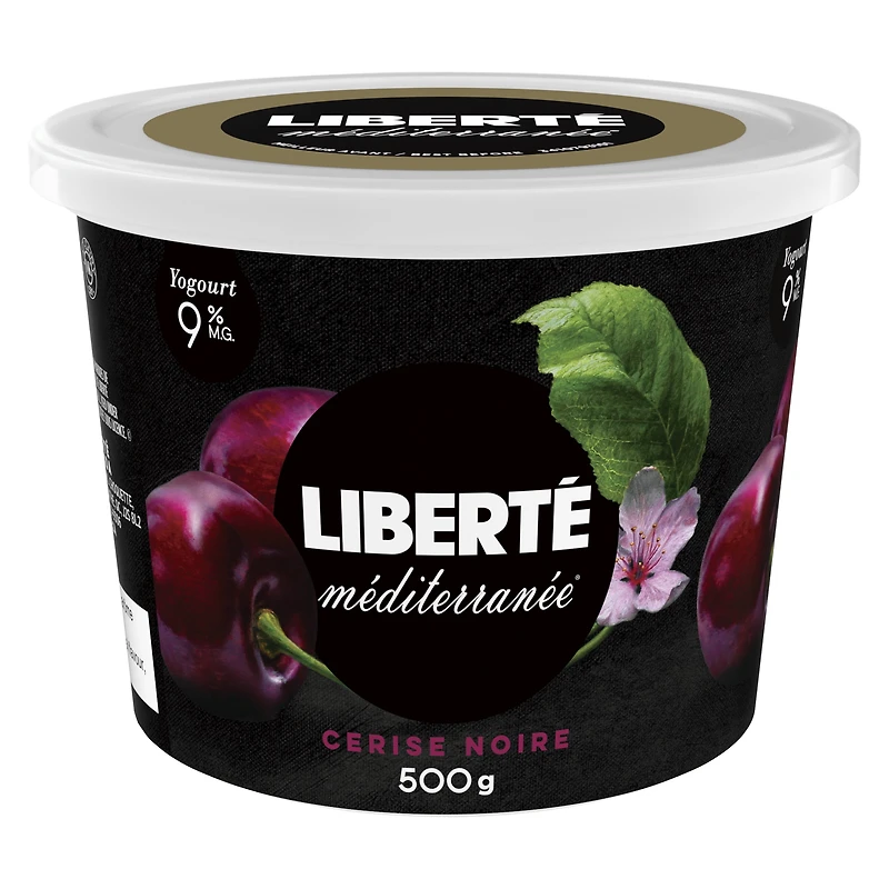 Yogourt Liberté Méditerranée 9 %, cerise noire, 500 g