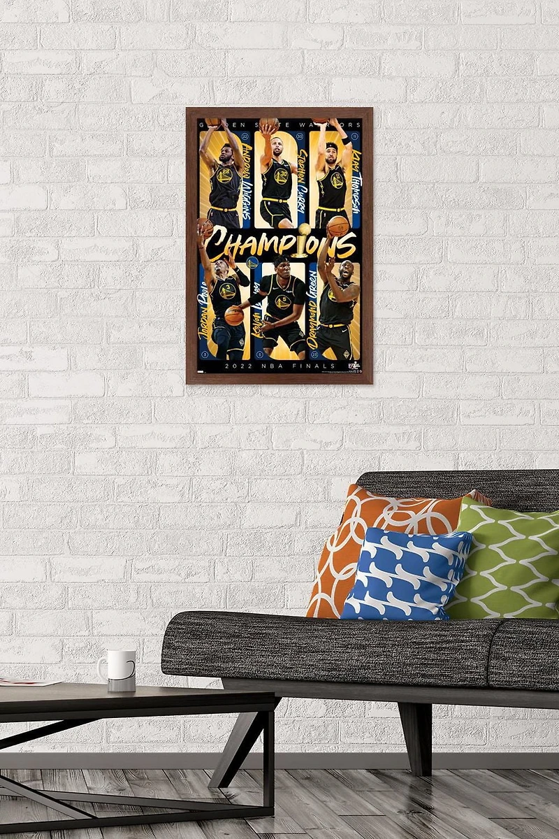 NBA Golden State Warriors - 2022 NBA Finals Champions Wall Poster, 22.375" x 34" Framed